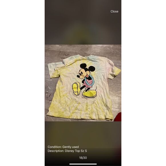 H&M Disney Mickey Mouse Tie Dye Top - Picture 3 of 3